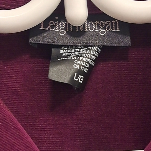 Elegant Vintage Leigh Morgan Long Sleeve Corduroy Purple Dress - Picture 3 of 9